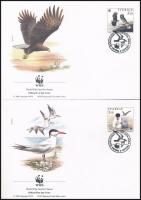 WWF: Madarak bélyegfüzetlap + sor 4 db FDC-n WWF: Birds stamp booklet sheet + set on 4 FDC