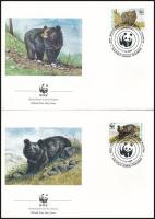 WWF: Bear block of 4 + 4 FDC WWF: Medve négyestömb + 4 db FDC