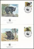 WWF: Bear block of 4 + 4 FDC WWF: Medve négyestömb + 4 db FDC