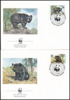 WWF: Medve négyestömb + 4 db FDC WWF Bear block of 4 + 4 FDC