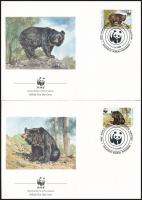 WWF: Medve négyestömb + 4 db FDC WWF: Bear block of 4 + 4 FDC