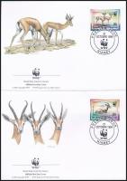 WWF: Gazelle set on 4 FDC WWF: Gazella sor 4 db FDC-n