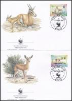 WWF: Gazelle set on 4 FDC WWF: Gazella sor 4 db FDC-n