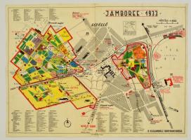 1933 A gödöllői jamboree térképe, jelmagyarázattal, Bp., Athenaeum, kis gyűrődésekkel, 40×55 cm