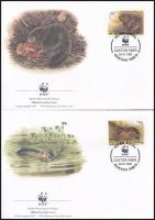 WWF Beaver set + set on 4 FDC WWF: Hód sor + sor 4 db FDC-n