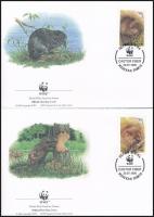 WWF Beaver set + set on 4 FDC WWF: Hód sor + sor 4 db FDC-n