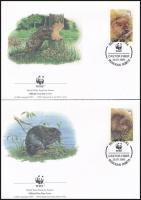 WWF: Hód sor + 4 db FDC WWF: Beaver set + 4 FDC