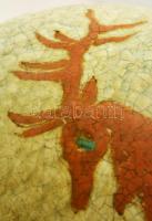 Gorka Géza (1894-1971): Szarvas váza. Kézzel festett mázas kerámia, jelzett (Nógrádverőce),  apró má...