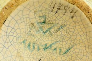 Gorka Géza (1894-1971): Szarvas váza. Kézzel festett mázas kerámia, jelzett (Nógrádverőce),  apró má...