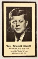 cca 1963 John F. Kennedy gyászjelentő kártyája, 10x6,5 cm