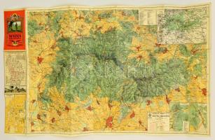 1933 Kirándulók térképe 6/a.: Mátra, 1:50000, Magyar Királyi Állami Térképészet, jó állapotban, 61×99 cm