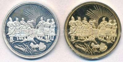 Csóka Zsuzsanna (1962-) 1996. "Millecentenárium Honfoglalás 896-1996" Ag és aranyozott Ag ...