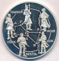 DN "Magyarok eredete - Rovásírás" jelzett Ag emlékérem (30,71g/0.925/42mm) T:PP ujjlenyoma...
