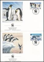 WWF: Fókák és pingvinek sor 4 db FDC-n WWF: Seals and penguins set on 4 FDC