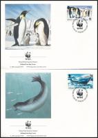 WWF: Fókák és pingvinek sor 4 db FDC-n WWF Seals and penguins set 4 FDC