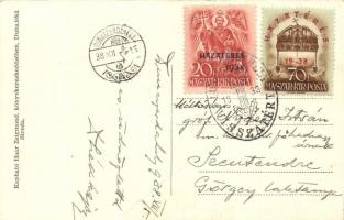 Dunaszerdahely, Dunajská Streda; Római katolikus templom, automobil, üzletek. Haar Zsigmond kiadása ...