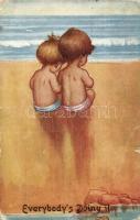 Eversybodys Doing it. Children at the beach. Celesque Series No. 644 A. (kis szakadás / small tear)