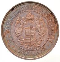 Arad 1874. "Az aradi vértanúk kivégzésének 25. évfordulójára" jelzetlen Ag emlékérem. "SZABADSÁG, EGYENLŐSÉG, TESTVÉRISÉG - 1848 Mart. 15. / A NEMZET 13 VÉRTANÚJA 25. ÉVI GYÁSZEMLÉKÉRE - ARAD 1874 Octob. 6." (12,39g/35,5mm) T:2 patina / Hungary / Arad 1874. "25th Anniversary of the Execution of the Arad Martyrs" Ag commemorative medallion without hallmark (12,39g/35,5mm) C:XF patina