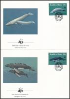 WWF: Bálnák sor 4 db FDC-n WWF: Whales set on 4 FDC