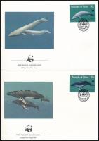 WWF: Bálnák sor 4 db FDC-n WWF Whales set 4 FDC