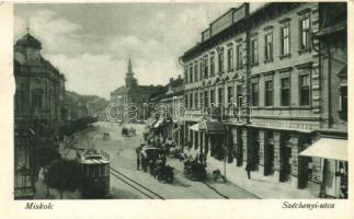 Miskolc, Széchenyi utca, villamos, szálloda, automobil (EK)