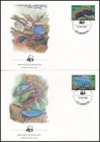 WWF: Halak sor + 4 db FDC WWF Fish set and set on 4 FDCs