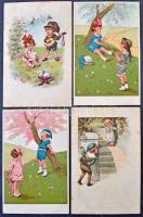 Hölgyek, párok, gyerekek: 89 db művészeti képeslap a 20-as évekből / Ladies, couples, children, 89 a...