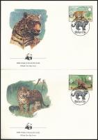 WWF: Jaguár sor 4 db FDC-n WWF Jaguar set 4 FDC