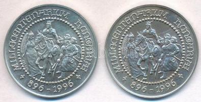 1996. Millecentenárium - Magyarország ezeregyszáz éves jelzett Ag emlékérem (2x) (6g/0.835/27mm) T:1-