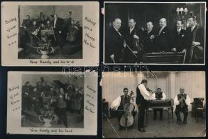 cca 1920-1930 Veres Károly és cigányzenekara, 8 db fotó, 8,5x12 és 11x17 cm közötti méretekben