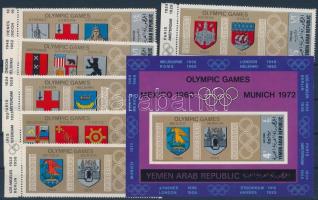 Olympics margin sheet set + block Olimpia ívszéli sor + blokk