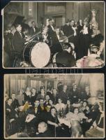 cca 1930-1940 Vidám jazz zenekar, 2 db fotó, egyik Schäffer, felületén törésnyommal, 11x17 cm