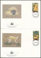 WWF: Aranylangur sor 4 db FDC-n WWF: Golden langur set on 4 FDC