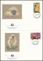 WWF Gee's golden langur set 4 FDC WWF: Aranylangur sor 4 db FDC-n