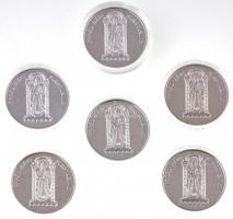 DN "Árpád-Házi Szentjeink" 6db klf ezüstözött Cu-Ni emlékéremből álló éremszett díszdobozb...