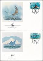 WWF Sea animals set on 4 FDC WWF: Tengeri állatok sor 4 db FDC-n