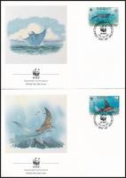 WWF: Tengeri állatok sor 4 db FDC-n WWF Sea animals set 4 FDC