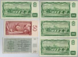 Vegyes: Német Harmadik Birodalom / Cseh-Morva Protektorátus 1944. 20K + Csehszlovákia 1961. 100K (4x...