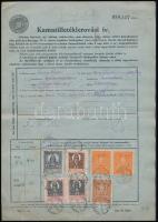 1936-1937 2 Kamatilletéklerovási ív 10 db és 3 db illetékbélyeggel