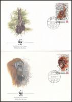 WWF: Orángután sor + 4 db FDC WWF: Orangutan set + 4 FDC