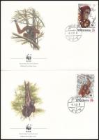 WWF Orangutan set + 4 FDC WWF: Orángután sor + 4 db FDC