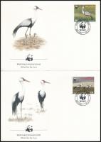 WWF: Crane bird set on 4 FDC, WWF: Daru sor 4 db FDC-n