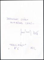 1972 Jankovszky György(1946-): Tanulmány No. 6., feliratozva, aláírt, pecséttel jelzett, 12,5x16,5 c...