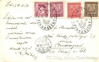 1938 Léva, Levice; bevonulás, háttal Dánfy Mihály ezredes / entry of the Hungarian troops, colonel. ...