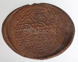 Ligeti Erika (1934-) 1981. "MANIANA Szentendre" Br emlékérem (41x51mm) T:2