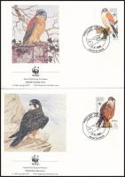 WWF: Ragadozó madarak sor négyescsíkban + 4 db FDC WWF Birds of prey set stripe of 4 + 4 FDC