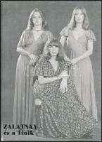 Zalatnay Sarolta, Várszegi Éva és Postásy Júliia aláírásai levelezőlapon