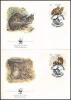 WWF: Ibériai hiúz sor 4 db FDC-n WWF Iberian lynx set 4 FDC