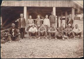 1915 Kínai munkások a Spasskoje-i hadifogoly táborban / Chinese workers in the Spasskoe POW camp. 17x12 cm