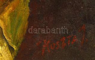 Koszta jelzéssel: Férfi portré, olaj, fa, díszes keretben, 38×28 cm